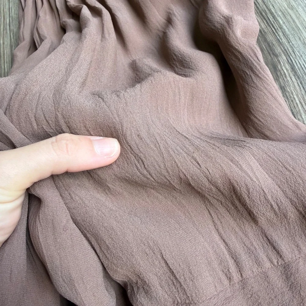 Vintage Y2K Bebe Silk Halter Handkerchief Hem Dress Brown XS Asymmetrical - Picture 10 of 15